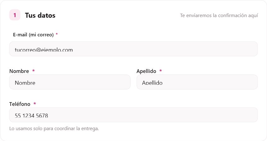 Tus datos en el checkout