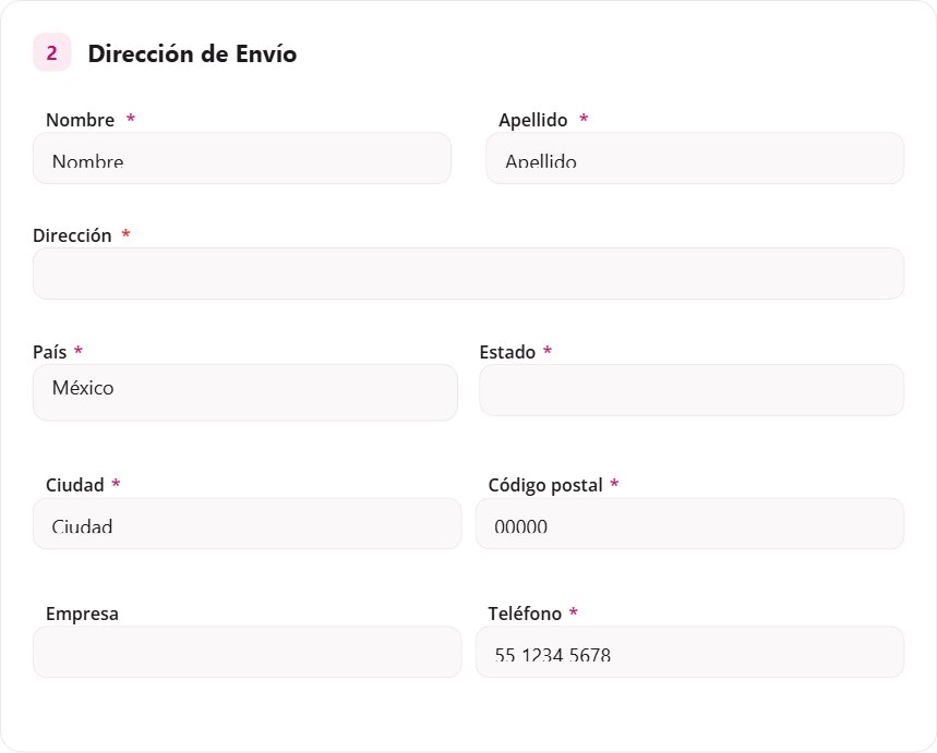 Direccion de envio del destinatario